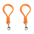 Oranje acryl sleutelhangers in peervorm met metalen karabijnsluiting voor tassen - 24x47mm (10 Stuks/Verpakking) / Oranje