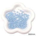 Perles en verre bleu clair 8x6mm pour la création de bijoux et bracelets DIY - Ouverture Env 1mm 20 Pcs/Paquet / Perle Dodue Bleue