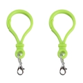 Set van twee fluorescerende groene acryl lamp haken met zilveren karabijnsluitingen - 24x47mm (10 Stuks/Verpakking) / Grasgroen