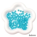 Perles en verre facettées bleu lac 8x6mm pour bijoux DIY dans un plat en céramique blanc - Ouverture Env 1mm 20 Pcs/Paquet / Perle Rondelle Bleue Transparente