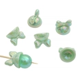 Iridescent light green bow-knot acrylic beads with vertical hole for DIY jewelry making - Set of 4 / Iridescent Green