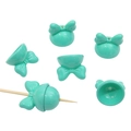 Mint green acrylic bow-shaped beads for DIY jewelry and phone chain crafting - Set of 4 / Green