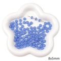 Perles en verre plates rondes bleu clair 8x5mm pour bijoux DIY et bracelets - Ouverture Env 1mm 20 Pcs/Paquet / Perle Abaque Bleue Solide