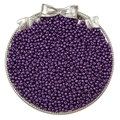 Vibrant purple 2-4mm glass seed beads for DIY jewelry displayed in a silver tray - Silver Lilac