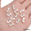 White freshwater shell letter J bead for DIY jewelry making 8x10mm size charm - Letter J / 2 Pcs/Set / Original Color