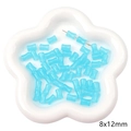Perles en verre bleu clair en forme de bambou pour bijoux DIY, taille 8x12mm - Ouverture Env 1mm 20 Pcs/Paquet / Perle Bambou Bleue Gelée