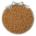 Matte champagne gold seed beads for DIY jewelry displayed in a vintage silver floral tray - Matte Deep Gold