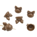 Brown acrylic bow bead for DIY jewelry making and keychain accessories with glossy finish - Set of 4 / Brown