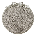 Silver metallic glass seed beads for DIY jewelry making in a decorative bow tray - Silver Plated