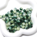 10mm Waldgrüne und Weiße Crackle-Glasperlen für DIY Armband- und Schmuckherstellung - 10mm (Loch ca. 1mm, 20 Stk./Packung) / Farbe 3 (Dunkelgrün & Weiß)