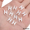 White freshwater shell bead in H-letter shape, 8x10mm for DIY jewelry making - Letter H / 2 Pcs/Set / Original Color