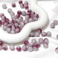 Perles rondes de 10mm texture marbre violet et blanc sur plateau coeur en céramique - 10mm Trou 1mm 20 Perles/Sac / N°5 Marbre Pourpre-Blanc