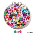 Bunte 8x8mm herzförmige Acrylperlen für DIY Schmuckherstellung und Armbänder - Kleines Herz