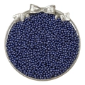 Premium dark blue sparkling glass seed beads for DIY jewelry making in a silver tray - Silver Lake Blue
