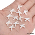 White freshwater shell letter K bead for DIY jewelry making 8x10mm size - Letter K / 2 Pcs/Set / Original Color