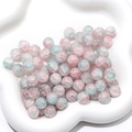 Detailed view of cracked glass beads in pink and blue for DIY jewelry making - 10mm (Hole Approx 1mm, 20 Pcs/Pack) / Color 5 (Pink & Blue Gradient)