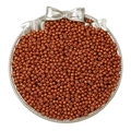 Metallic copper glass seed beads for DIY jewelry displayed in a vintage silver tray - Silver Orange Red