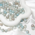 Perles en verre aurore bleue 10mm à effet craquelé pour la création de bijoux DIY - 10mm Trou 1mm 20 Perles/Sac / N°8 Irisé Bleu-Brun