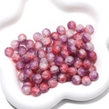 DIY 10mm glass round beads with purple and pink gradient and cracked flower texture - 10mm (Hole Approx 1mm, 20 Pcs/Pack) / Color 8 (Purple-Red and Pink Gradient)