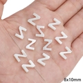 Natural white shell bead letter Z pendant for DIY jewelry making size 8x10mm - Letter Z / 2 Pcs/Set / Original Color