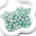 Detailed view of cracked ice pattern glass round beads for DIY jewelry making - 10mm (Hole Approx 1mm, 20 Pcs/Pack) / Color 12 (Green & White Crackle)