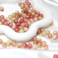 Perles en verre marbré rouge et jaune 10mm pour la création de bijoux DIY et artisanat - 10mm Trou 1mm 20 Perles/Sac / N°13 Rouge-Jaune Floral