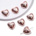 Spiegelnde roségoldene herzförmige Acrylperlen mit horizontalen Löchern für DIY-Schmuck - 20x18mm Blende 1.5mm / Rosa