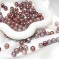 Perles en verre craquelé irisées de 10mm violettes et dorées pour bijoux DIY - 10mm Trou 1mm 20 Perles/Sac / N°14 Craquelé Pourpre-Or