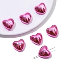 Polierte metallisch rosa herzförmige Acrylperlen mit Löchern für DIY Schmuck - 20x18mm Blende 1.5mm / Lila