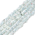 Irregular light blue shell beads with red spots for DIY jewelry making and crafts - Approx 7-8mm (38cm/Strand) / Light Blue