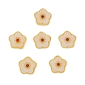 Pink plum blossom bead with gold plating and cat eye stone for DIY jewelry - Plum Blossom Style / 1 Piece/Pack (14x14mm) / White