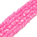 Vibrant pink shell chip beads for DIY jewelry making with natural pearly luster finish - Approx 7-8mm (38cm/Strand) / Rose Red