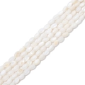 Irisierende cremeweiße ovale Muschelperlen für handgefertigten DIY-Schmuck - 3x5mm (37cm/Strang) / Weiß