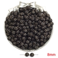 8mm vintage black and gold striped acrylic baroque beads for DIY jewelry making - Pumpkin Style / 8mm (Approx. 50 Pieces/Pack) / Black & Gold