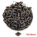 Baroque black and gold acrylic diamond beads 14x18mm for DIY jewelry making - Plump Rhombus Style / 14x18mm (Approx. 30 Pieces/Pack) / Black & Gold