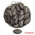 Baroque black and gold oval acrylic beads 17x30mm for DIY jewelry making - Flat Oval Style / 17x30mm (Approx. 10 Pieces/Pack) / Black & Gold