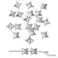 7x7mm Silver Star Spacers: Metallic Finish Cross Star Beads for DIY Jewelry Crafting - Perforated Four-Pointed Star (01) / 30 Pieces/Pack (7x7mm) / Silver