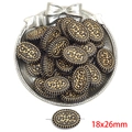 Baroque style black and gold acrylic beads 18x26mm for DIY jewelry making - Oval Pattern Style / 18x26mm (Approx. 10 Pieces/Pack) / Black & Gold