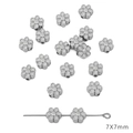 Silver 7x7mm flower CCB plastic spacer beads for DIY jewelry making and phone chains - Small Flower (03) / 30 Pieces/Pack (7x7mm) / Silver