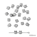 Cuentas de conejo plateadas CCB 6x8mm para creación de joyas DIY y cadenas móviles - Conejo (05)