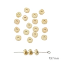 Cuentas espaciadoras CCB hexagonales doradas de 7x7mm para hacer joyas y accesorios DIY - Triángulo facetado (12)