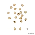 Cuentas triangulares CCB doradas 5x5mm para creación de joyas y cadenas de móviles - Multiángulo irregular (16)
