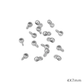 Cuentas espaciadoras flor triángulo plateadas CCB para bisutería DIY 4x7mm - Círculo con lazo (17)