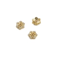 14K gold plated snowflake flower bead caps with zircon inlay for DIY bracelet making - #02 (Zirconia Inlaid Bead Cap)