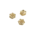 14K gold plated flower-shaped jewelry charms with zircons for DIY bracelet making - #05 (Zirconia Inlaid Bead Cap)