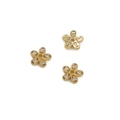 Golden flower DIY beads with 14K gold plating and sparkling zircon stones for jewelry making - #06 (Zirconia Inlaid Bead Cap)