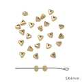 Accesorios para joyas DIY pequeñas cuentas triangulares doradas CCB de 5x4mm - Triángulo (22)