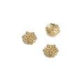 Three snowflake jewelry pendants in 14K gold plated finish with inlaid zircon crystals - #09 (Zirconia Inlaid Bead Cap)