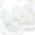 Perline irregolari in acrilico bianco crema per braccialetti fai-da-te e bigiotteria - 26x24mm / 5 Pezzi/Confezione Perla Irregolare (BSD713) / Bianco