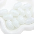 Perle in acrilico ovali bianche traslucide con trama marmorea per gioielli DIY - 18x29mm / 5 Pezzi/Confezione Perla Ovale (BSD713) / Bianco